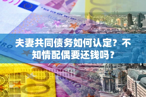 济南夫妻共同债务如何认定？不知情配偶要还钱吗？