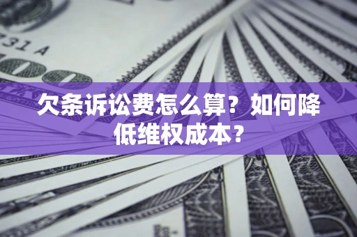 济南欠条诉讼费怎么算？如何降低维权成本？
